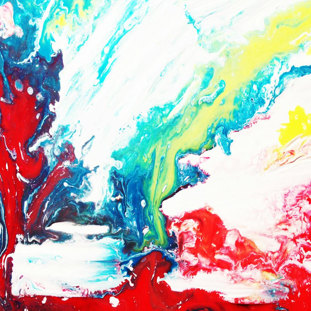 Liquid abstract painting in mixed colour.